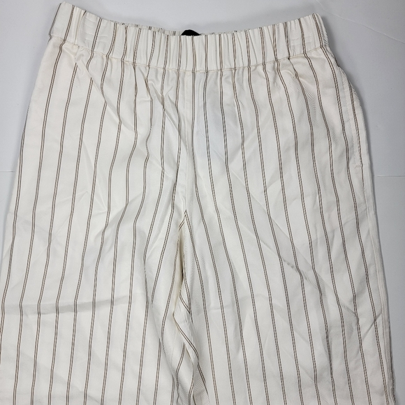 Jenni Kayne Yellow Striped Bianca Pants Straight Wide Leg Pockets NEW - Picture 5 of 14